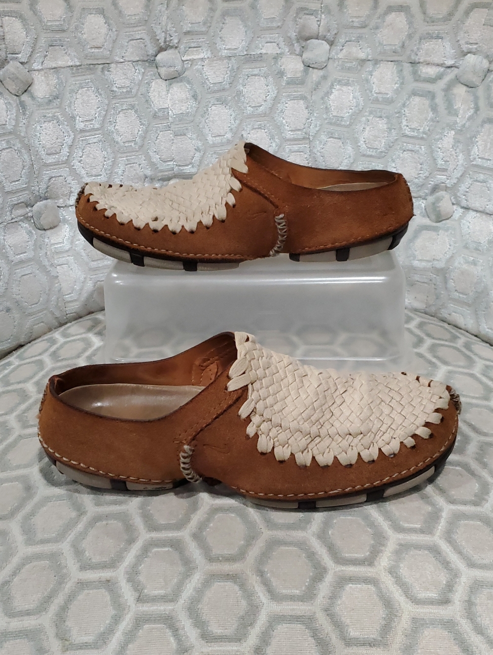 Vintage 2005 Nike Considered Woven Suede Mules Clogs - Womens Size 7